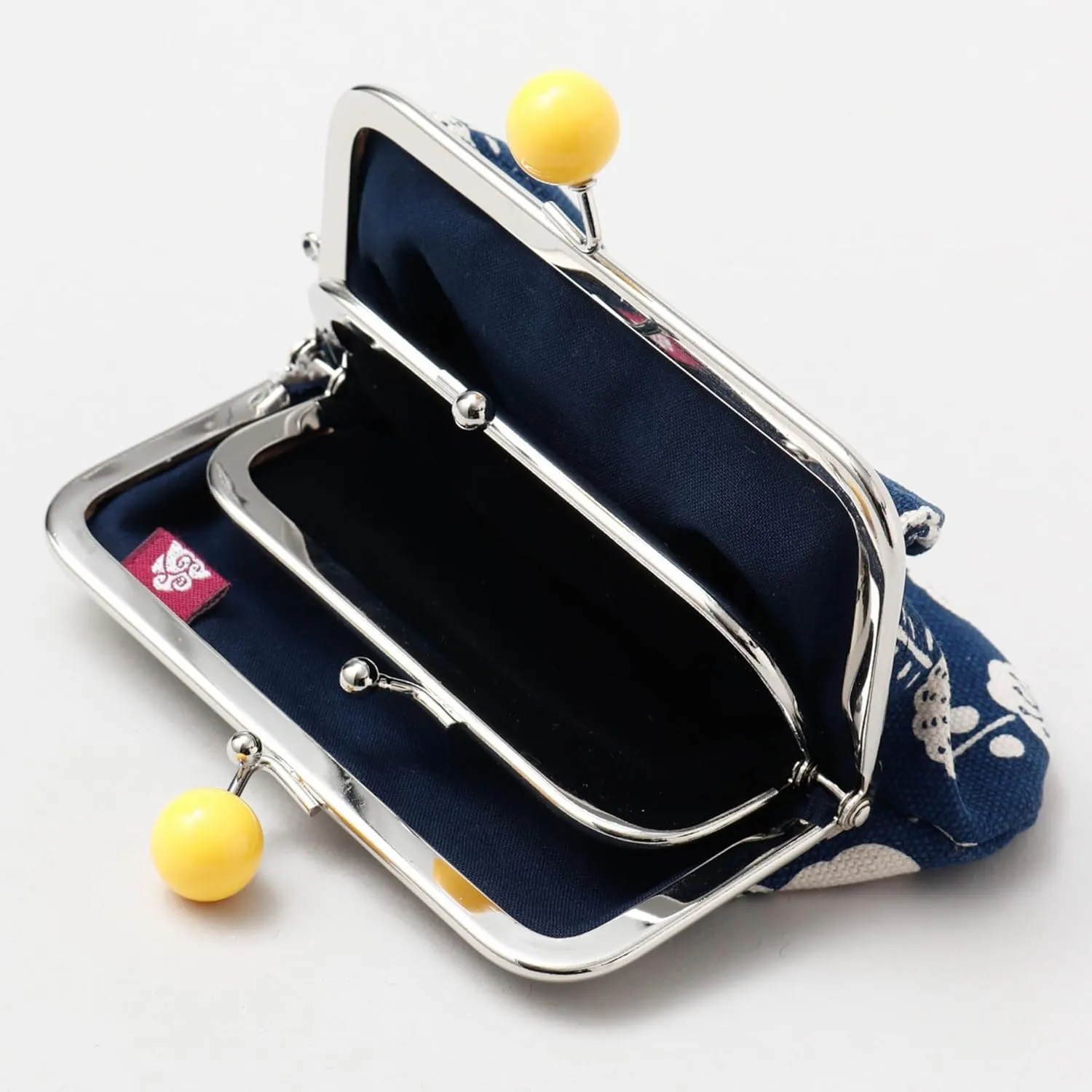 [倭物や Kaya] Gamaguchi - Purse with Clasp/Oriental Eastern European Design Japanese Retro Parent and Child Purse Partition JMP9104 Flying Bird BLUE