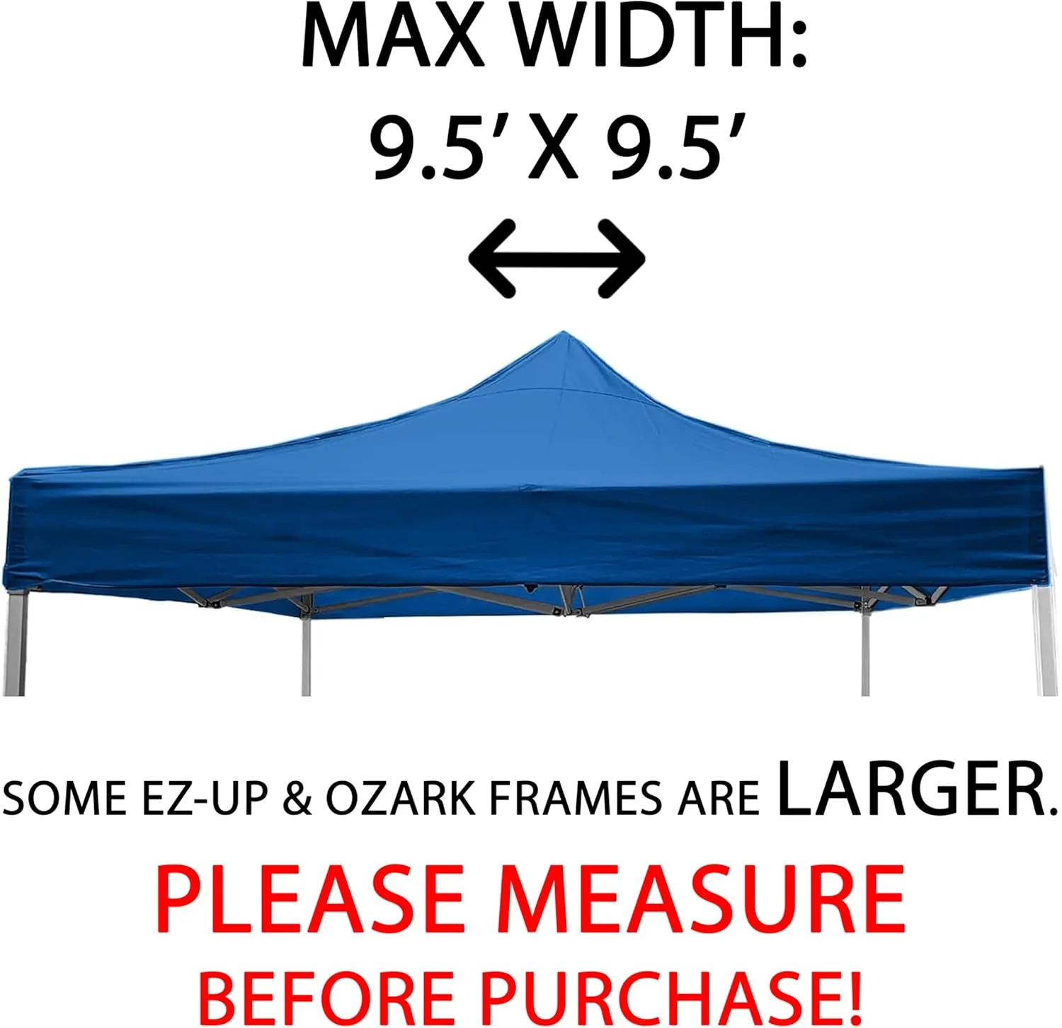10 x 10 Canopy Replacement Top Large Frame Pop Up Canopy Replacement Top 10 x 10 (Blue)