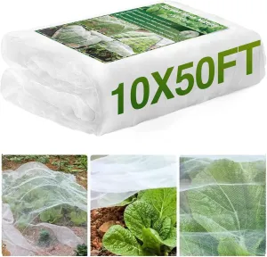 10 X 50FT Garden Mesh Netting Barrier,Fruit Tree Plant Netting for Vegetable Blueberry Bushes Plant Row Cover Screen Protection