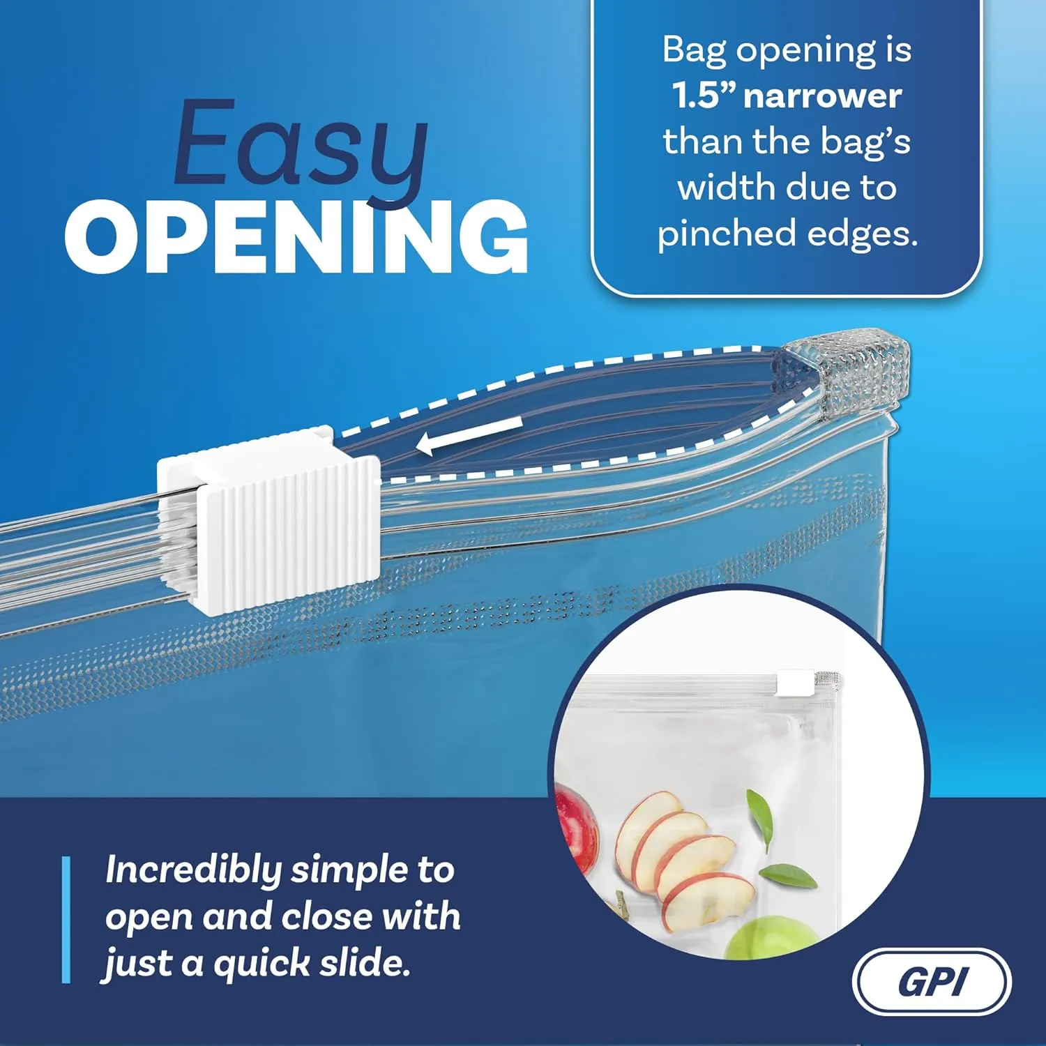 100 Count - Slider Zip Food Storage Sandwich Bags, 6" x 9" 3 Mil Heavy Duty, Strong & Durable For Freezer Storage, For Sandwiches, Snacks & More. GPI