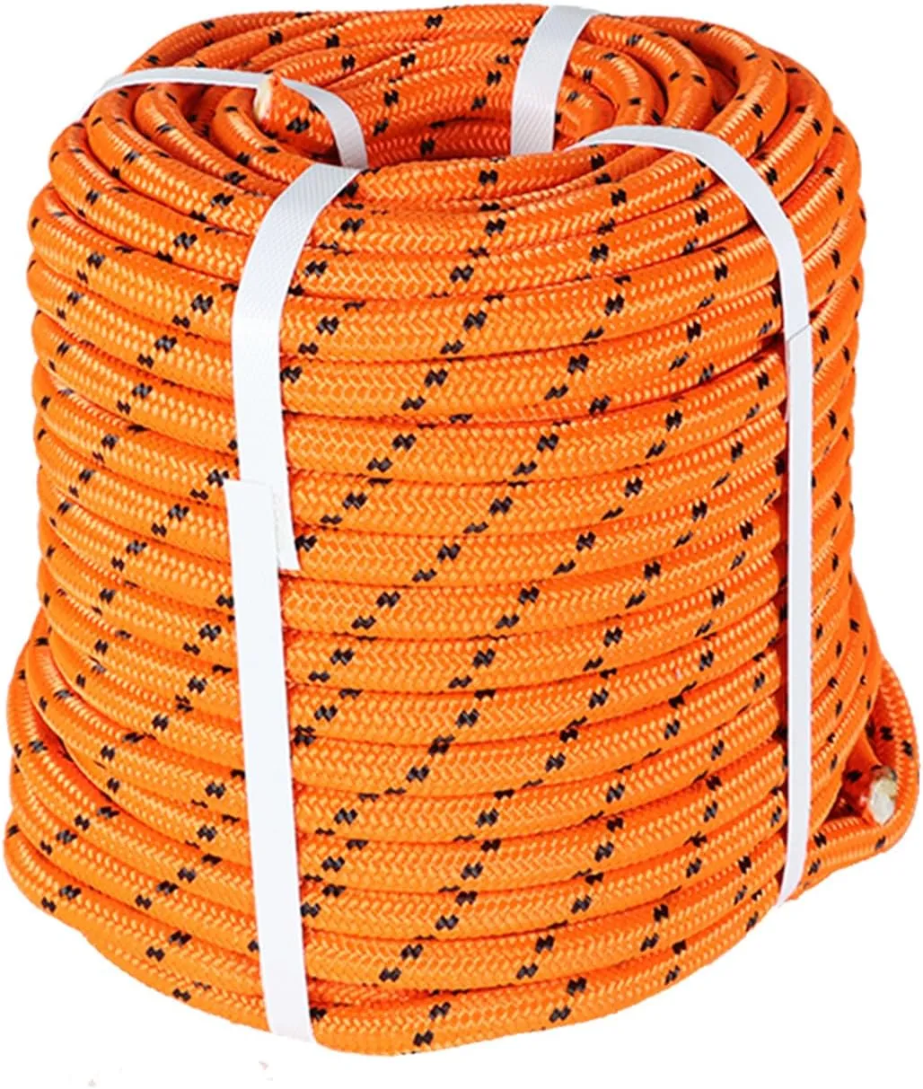 1/2in 150ft Orange Double Braided Cord Polyester Rope Heavy Duty Line for Tree Work Suitable Outdoor Use