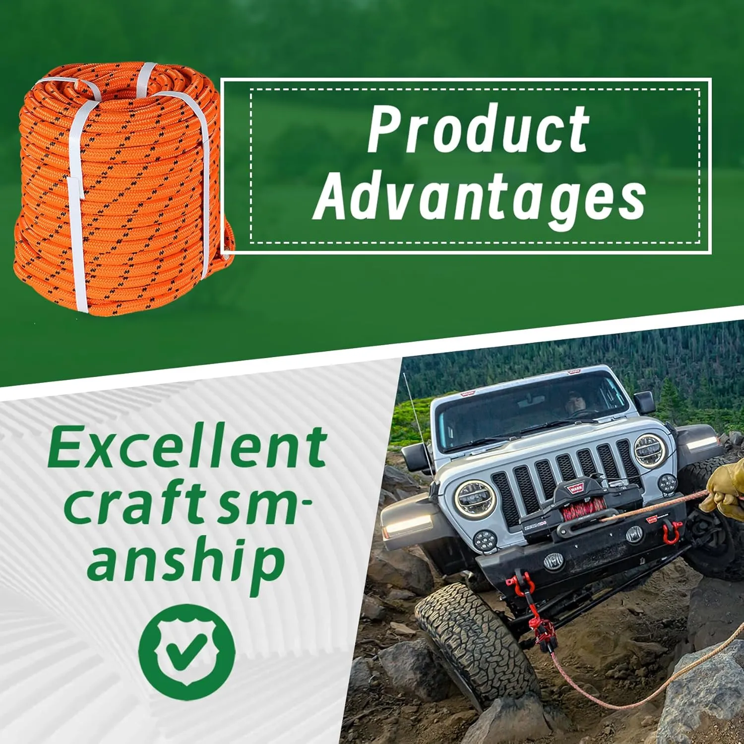 1/2in 150ft Orange Double Braided Cord Polyester Rope Heavy Duty Line for Tree Work Suitable Outdoor Use