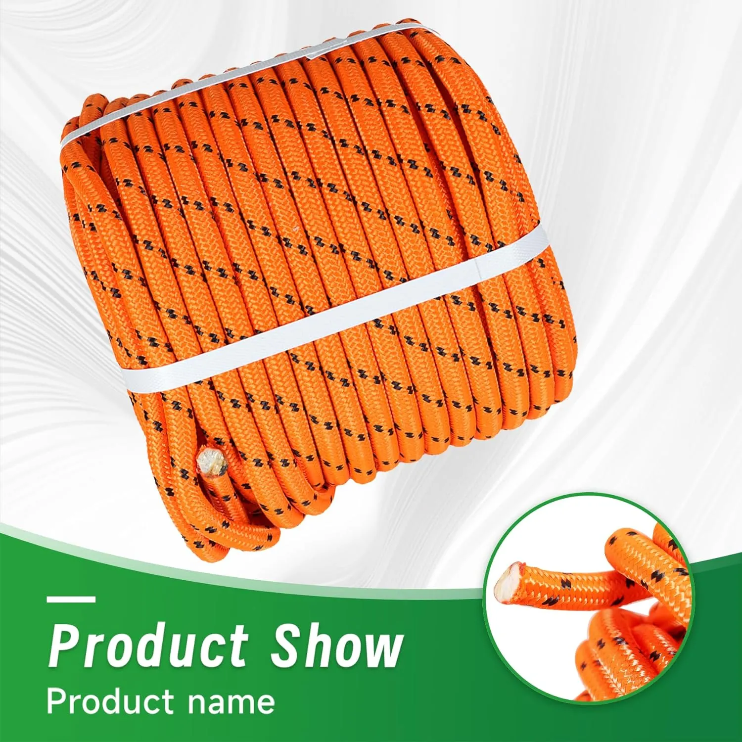 1/2in 150ft Orange Double Braided Cord Polyester Rope Heavy Duty Line for Tree Work Suitable Outdoor Use