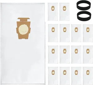 15 PACK Vacuum Cleaner Dust Bags and 2 Belts Compatible with Kb 204811, 204814, 205811 Style F, HEPA Filter Plus Bags for All Generation G3 G4 G5 G6 G7 G8 G9 G10 G11 G12, Ultimate Vacuum Bags