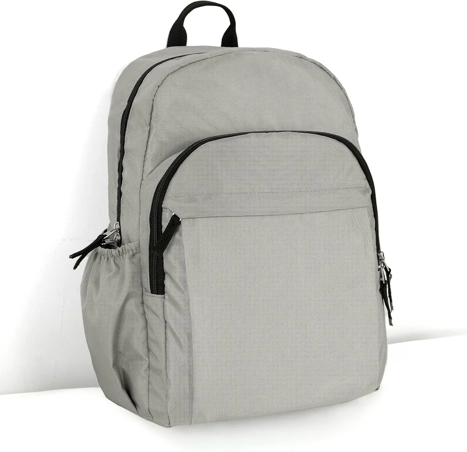15.6 inch Basic Backpack for Men, Travel Backpack Carry on, Laptop Backpack for Women, Water Resistant School Backpacks Bookbag (Grey)
