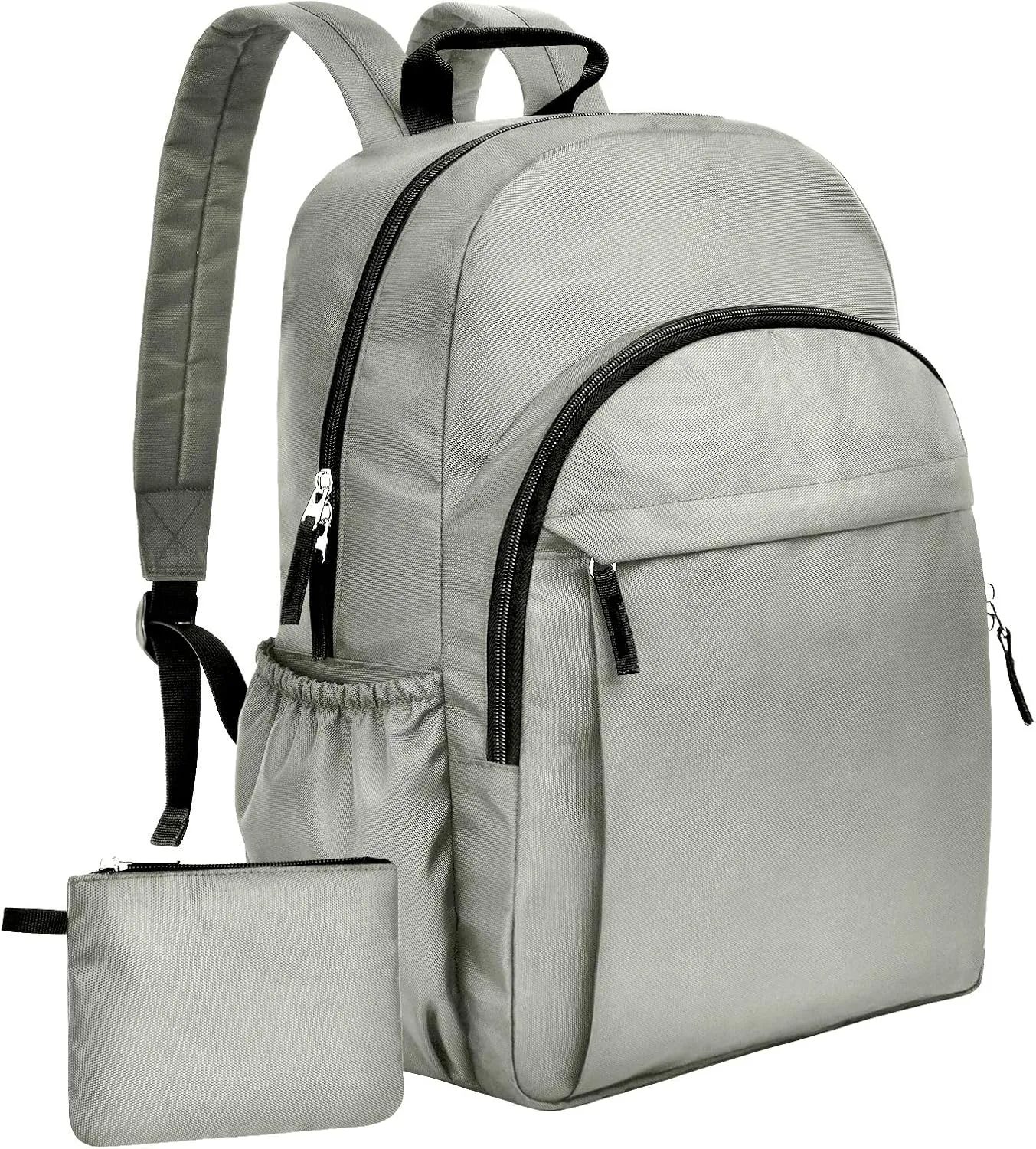 15.6 inch Basic Backpack for Men, Travel Backpack Carry on, Laptop Backpack for Women, Water Resistant School Backpacks Bookbag (Grey)