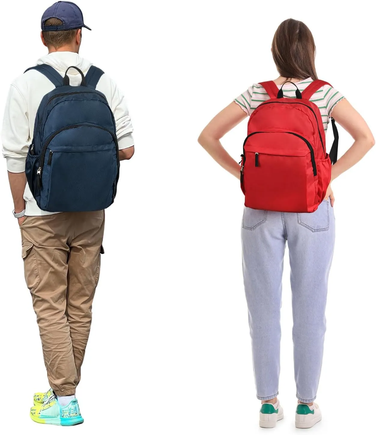 15.6 inch Basic Backpack for Men, Travel Backpack Carry on, Laptop Backpack for Women, Water Resistant School Backpacks Bookbag (Grey)