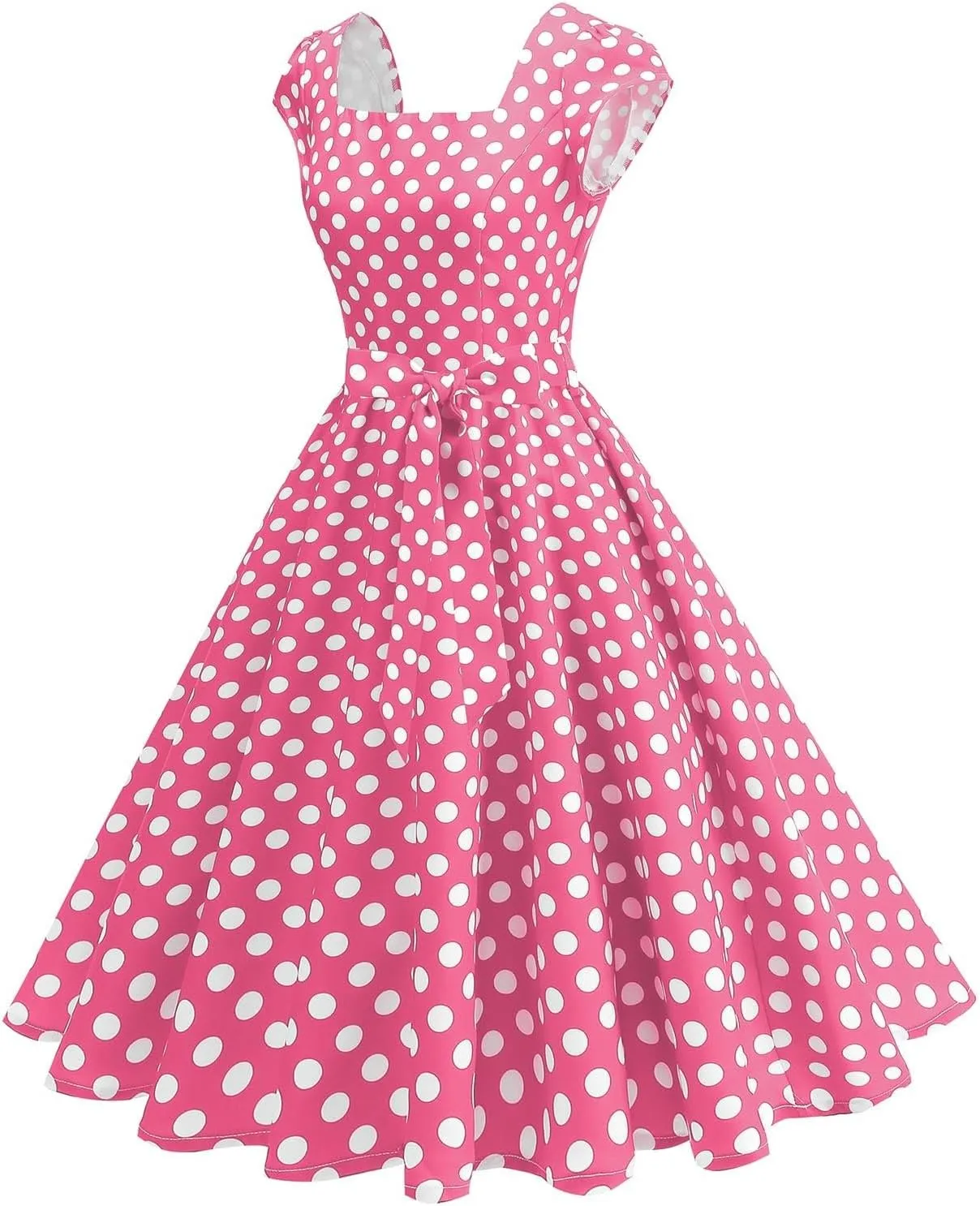 1950s Dress for Women Vintage Elegant Cap Sleeve Polka Dot Cocktail Party Dresses Rockabilly Homecoming Swing Dress