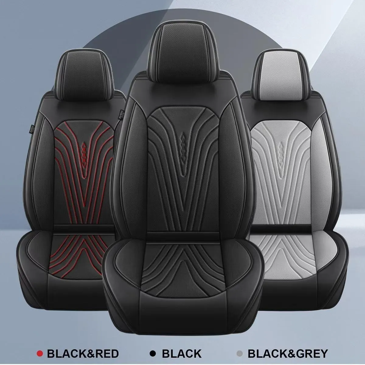 2 Front Car Seat Cover Fit for Chevy/Chevrolet Suburban 2009-2023 2024 2025 Faux Leather Breathable Waterproof Seat Covers Automotive Cushion Protector Compatible Airbag (2 Seats & Black)