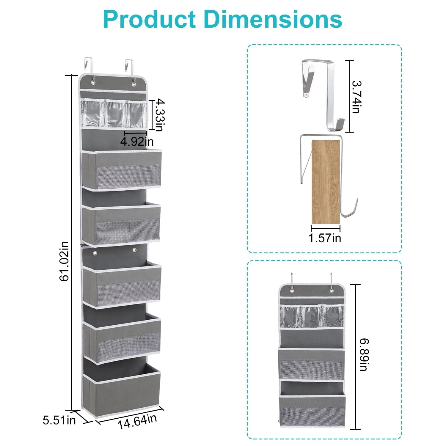 2-Piece: Over the Door Organizer 6-Tier Hanging Basket