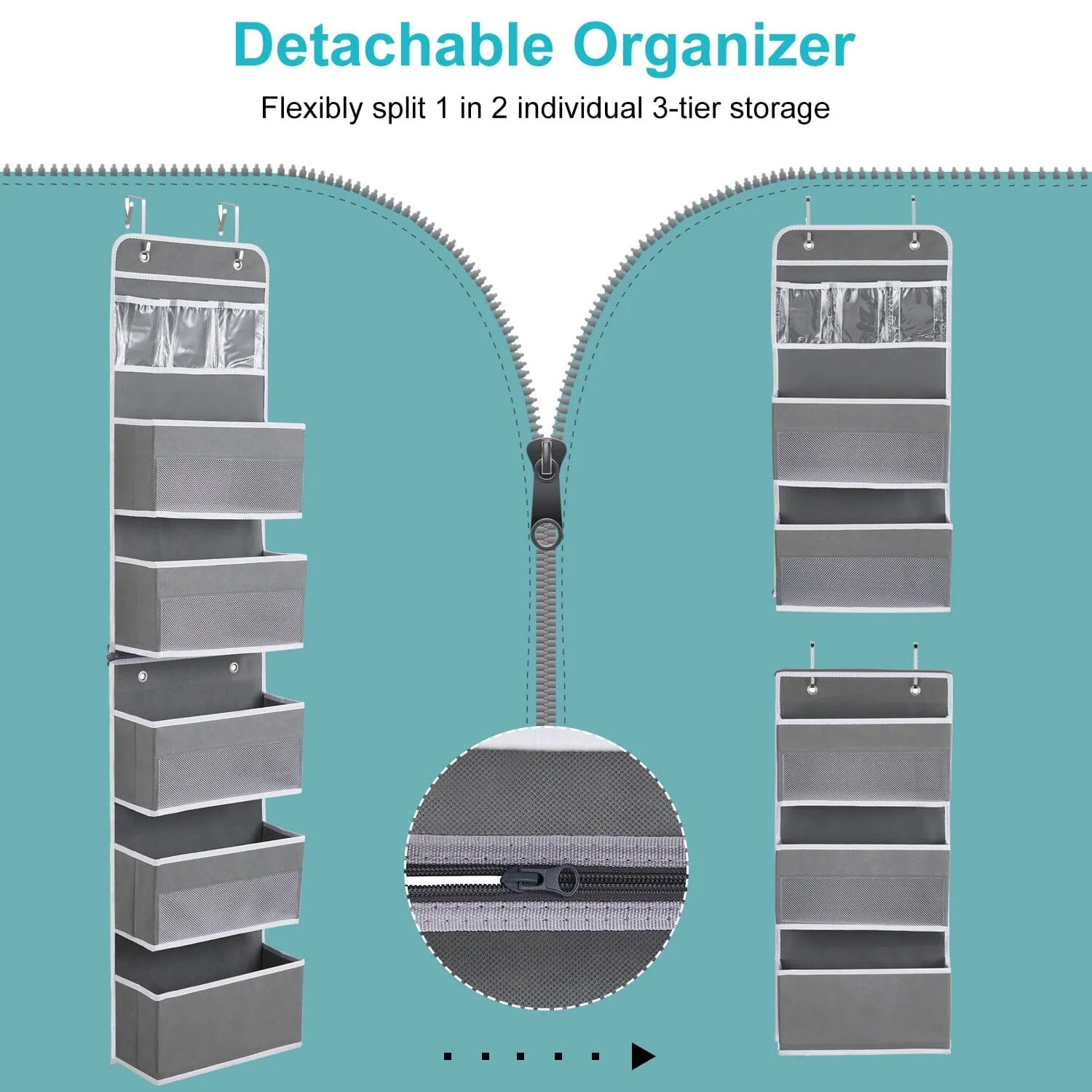2-Piece: Over the Door Organizer 6-Tier Hanging Basket