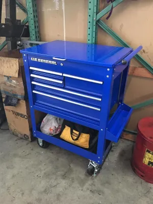 30 in. 5 Drawer Mechanic's Tool Cart Cabinet - Blue