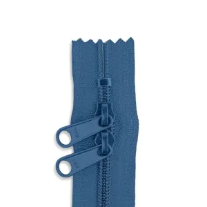 30in Nylon Double Pull Zipper - #4.5 -  River Blue