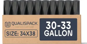 33 Gallon Can Liners | Large Black 34x38 1.5 Mil | Commercial Industrial Waste Outdoor Events | 250 Bags | 30 Gallon Heavy Duty Trash Bags
