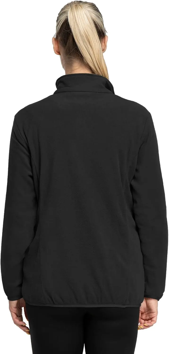 33,000ft Women's Lightweight Long Sleeve Fleece Pullover Jacket, Quarter Zip Top Warm Polar Sweatshirt with Zipper Pockets
