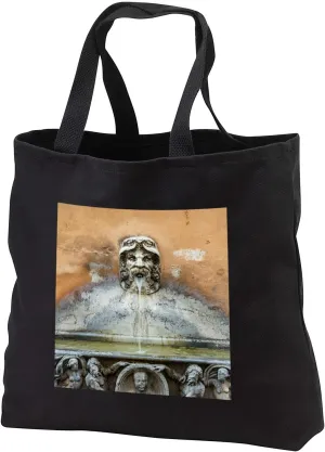 3dRose Italy, Rome. Via Condotti, small wall fountain with face sculpture. - Tote Bags (tb_343867)