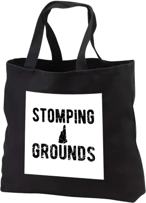 3dRose Stomping Grounds. Cracked black lettering and New Hampshire on white. - Tote Bags (tb_342687)