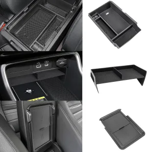 3PCS Center Console Organizer Compatible with 2025 2024 2023 Honda CRV Armrest Storage Box Armrest Hidden Storage Box Secret Compartment Insert Tray Interior Accessories