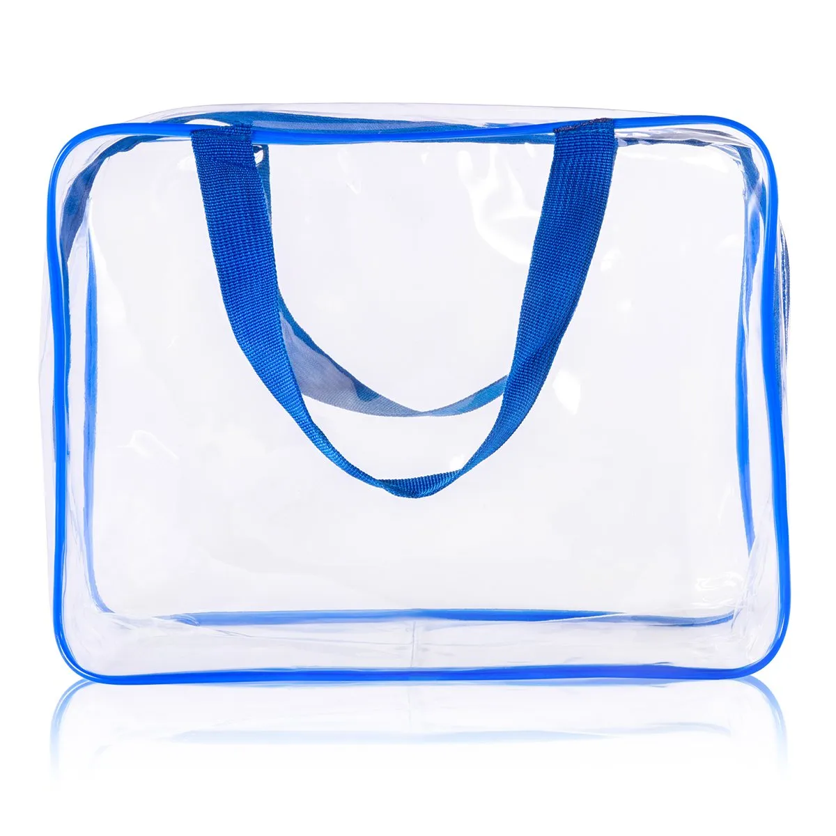 3Pcs Crystal Clear PVC Travel Toiletry Bag Kit for Women Men, Waterproof Vinyl Organizer Clear Makeup Bags with Zipper Handle Straps, Cosmetic Bag Pouch Carry on Airport Airline Compliant Bag Handbag
