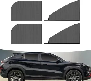 4 PCS Car Sun Screen Mesh,Car Breathable Cooling Sunshade,Front and Rear Side Window Privacy Protection Mesh, Universal Fit for Most SUVs (Black #1)