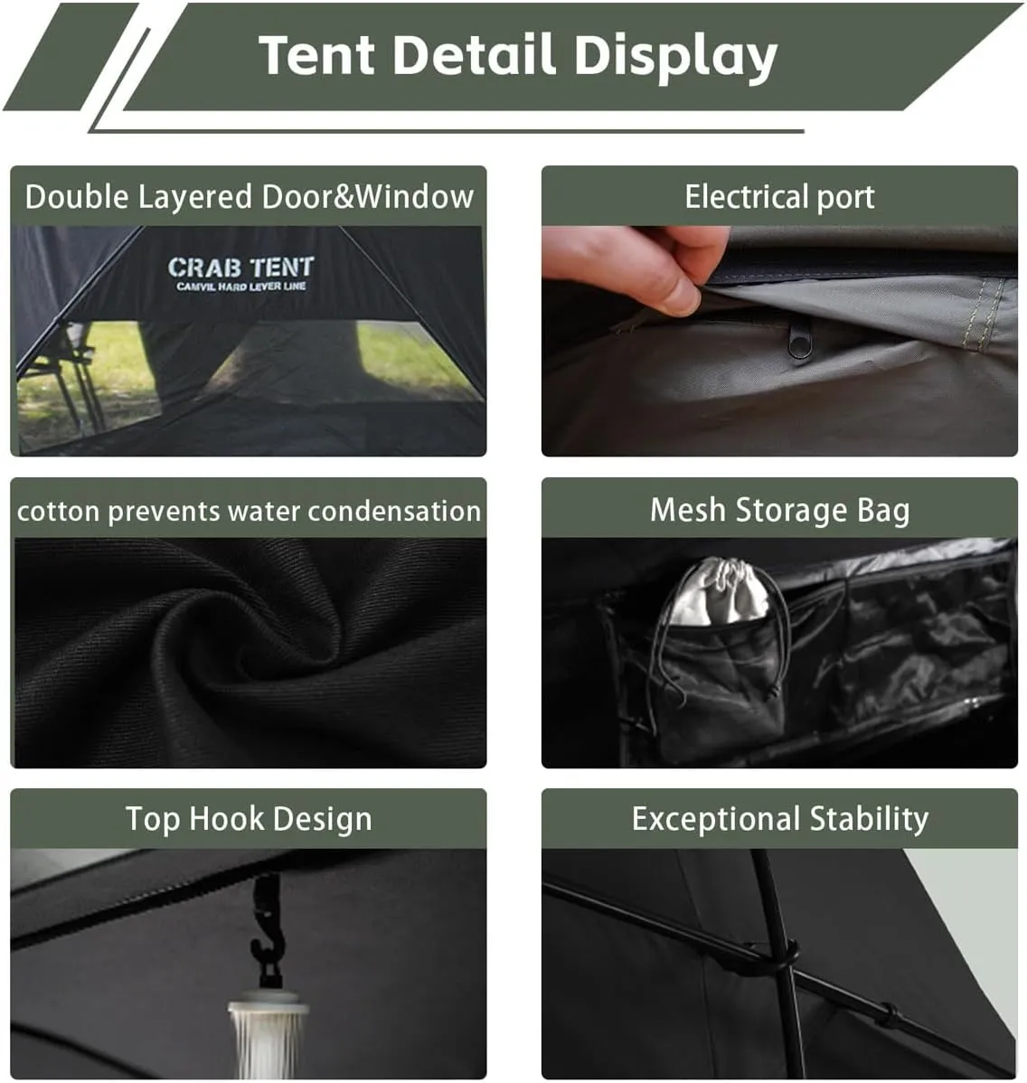 4 Person Canvas Tent with Full Rainfly&Footprint, Easy Set Up Breathable 4 Season FamilyTent for Winter Outdoor Glamping Car Camping