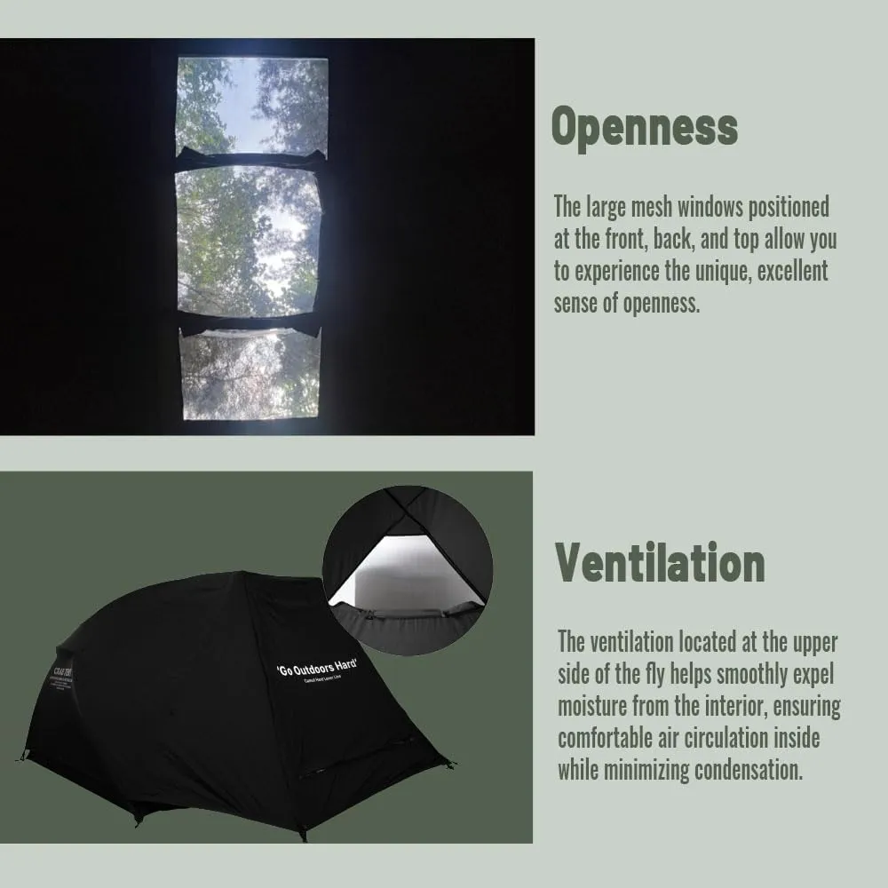 4 Person Canvas Tent with Full Rainfly&Footprint, Easy Set Up Breathable 4 Season FamilyTent for Winter Outdoor Glamping Car Camping