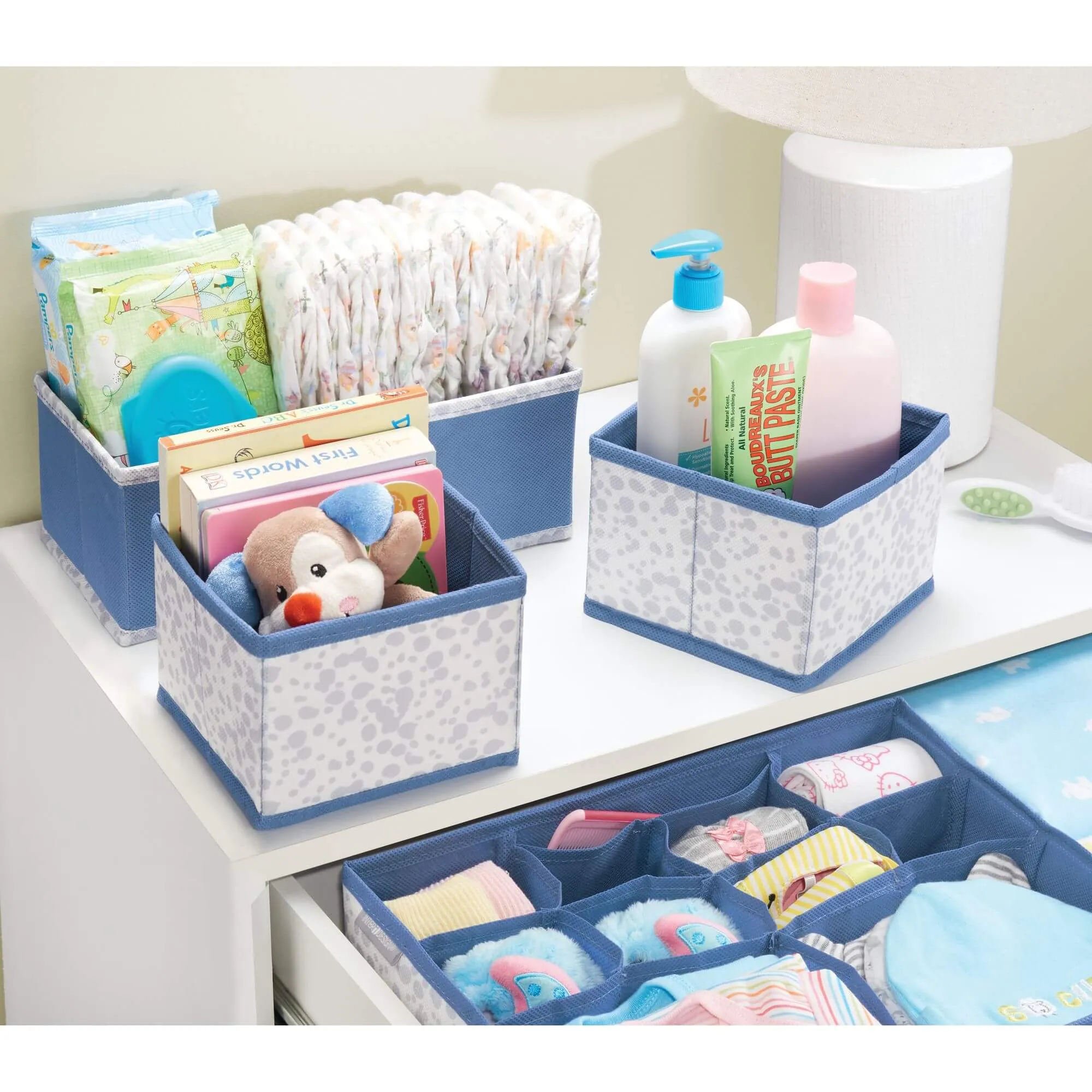 4-Piece Accessory Fabric Storage Organizer - Blue/Gray