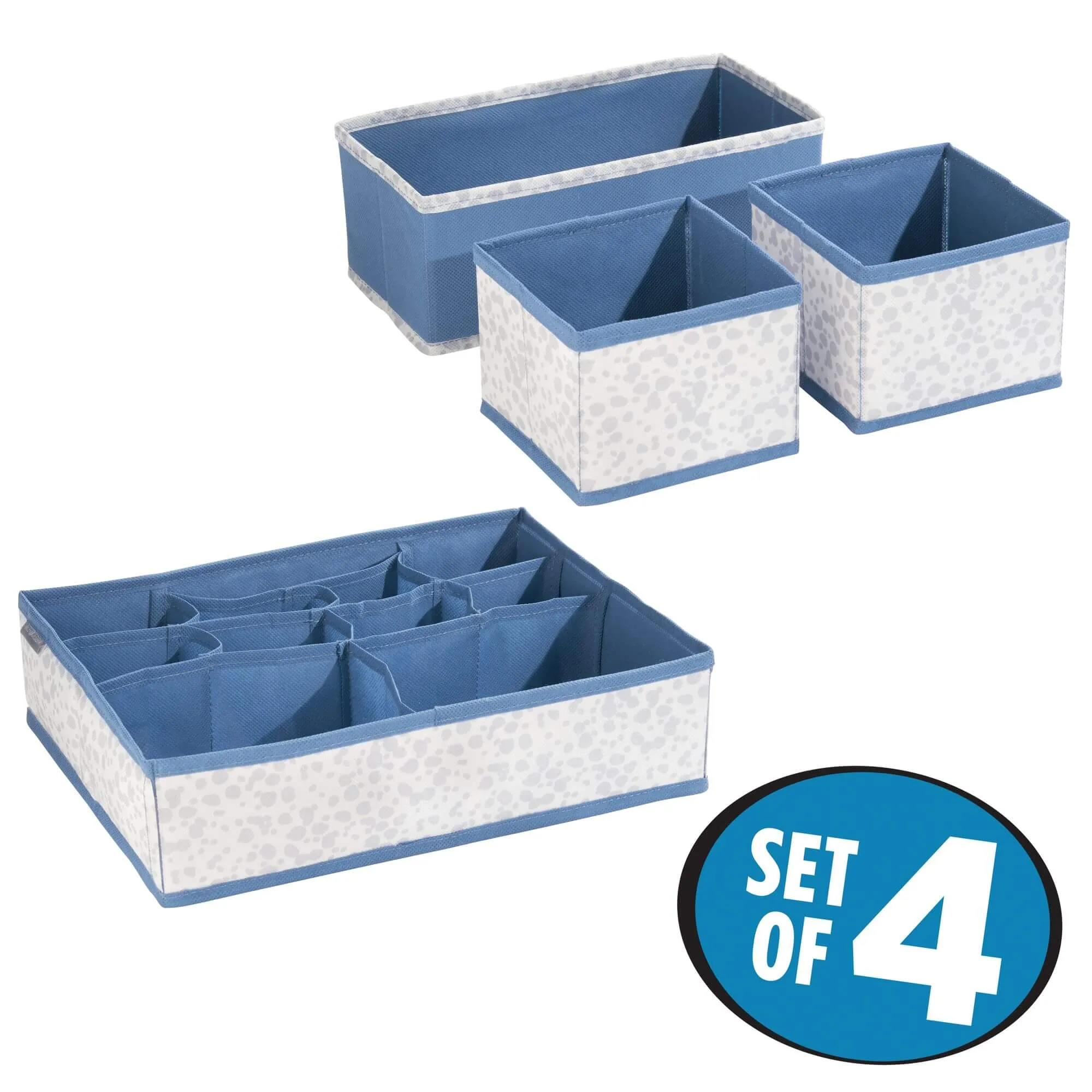 4-Piece Accessory Fabric Storage Organizer - Blue/Gray