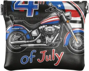 4th Of July Independence Dayblack Locomotive Women's Leather Coin Change Purse Cute Mini Change Wallet Coin Pocket for Men Women Travel