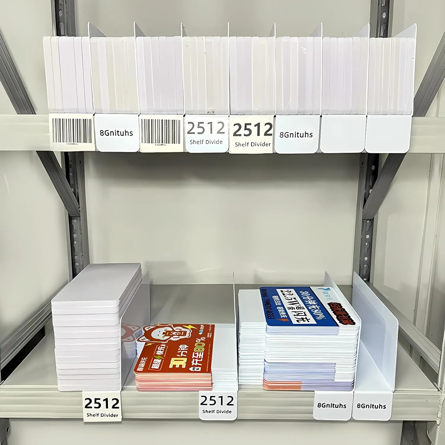 50 PCS 9.8" * 4.7" Adjustable Shelf Divider for Closet, White Purse Organizers for Closet PVC Handbag Separators Storage Organizer Bookshelf Separator Dividers in Bedroom, Office