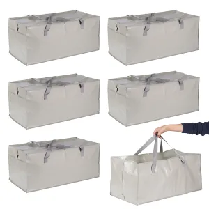 6 Heavy Duty Storage Bags - 92L Capacity