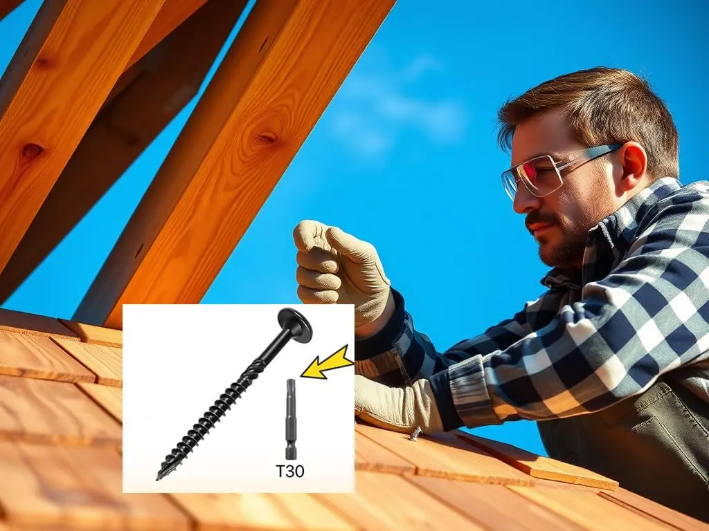 6 Inch Heavy-Duty Outdoor Structural Screws, 50Pcs Star Drive Deck Screw, Rust-Resistant Lag Screws and Wood Screws for Timber, Log, and Landscaping Projects (#14 x 6 Black),in Anchors and Screws