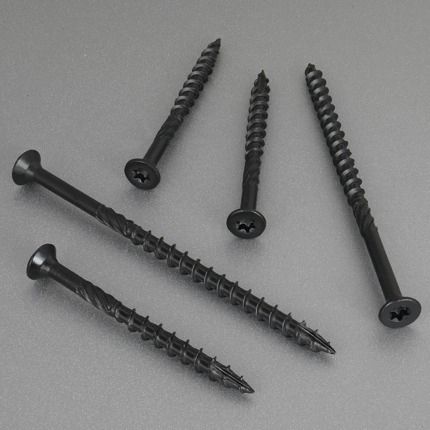 6 Inch Heavy-Duty Outdoor Structural Screws, 50Pcs Star Drive Deck Screw, Rust-Resistant Lag Screws and Wood Screws for Timber, Log, and Landscaping Projects (#14 x 6 Black),in Anchors and Screws
