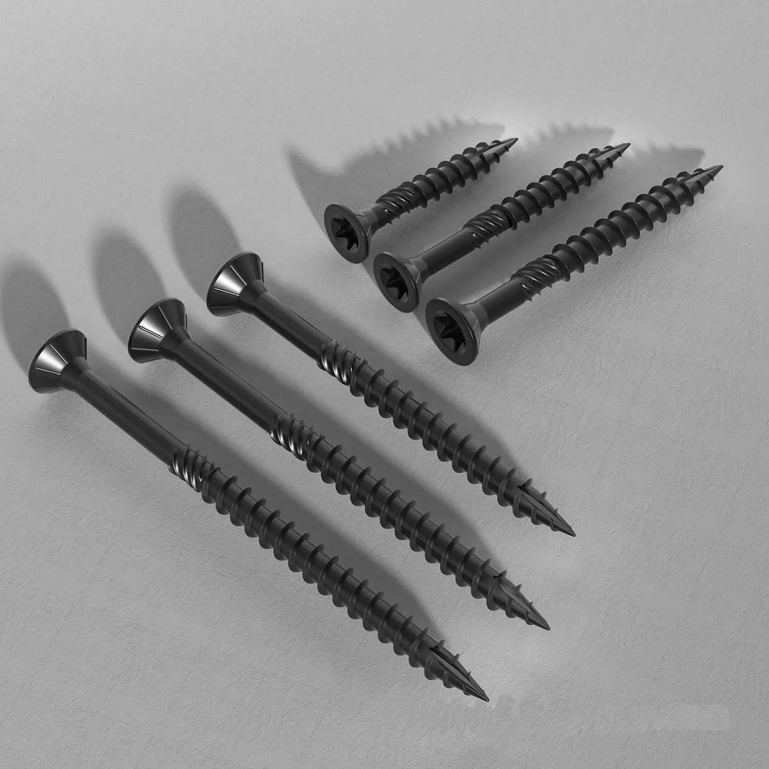 6 Inch Heavy-Duty Outdoor Structural Screws, 50Pcs Star Drive Deck Screw, Rust-Resistant Lag Screws and Wood Screws for Timber, Log, and Landscaping Projects (#14 x 6 Black),in Anchors and Screws
