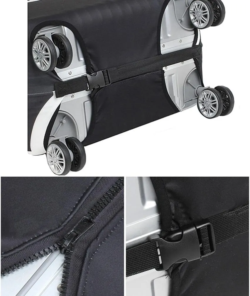 7-Mi Suitcase Cover Spandex Travel Luggage Covers Organizers Trolley Protector Fits 31 to 32 Inch Baggage Case Sleeve Black