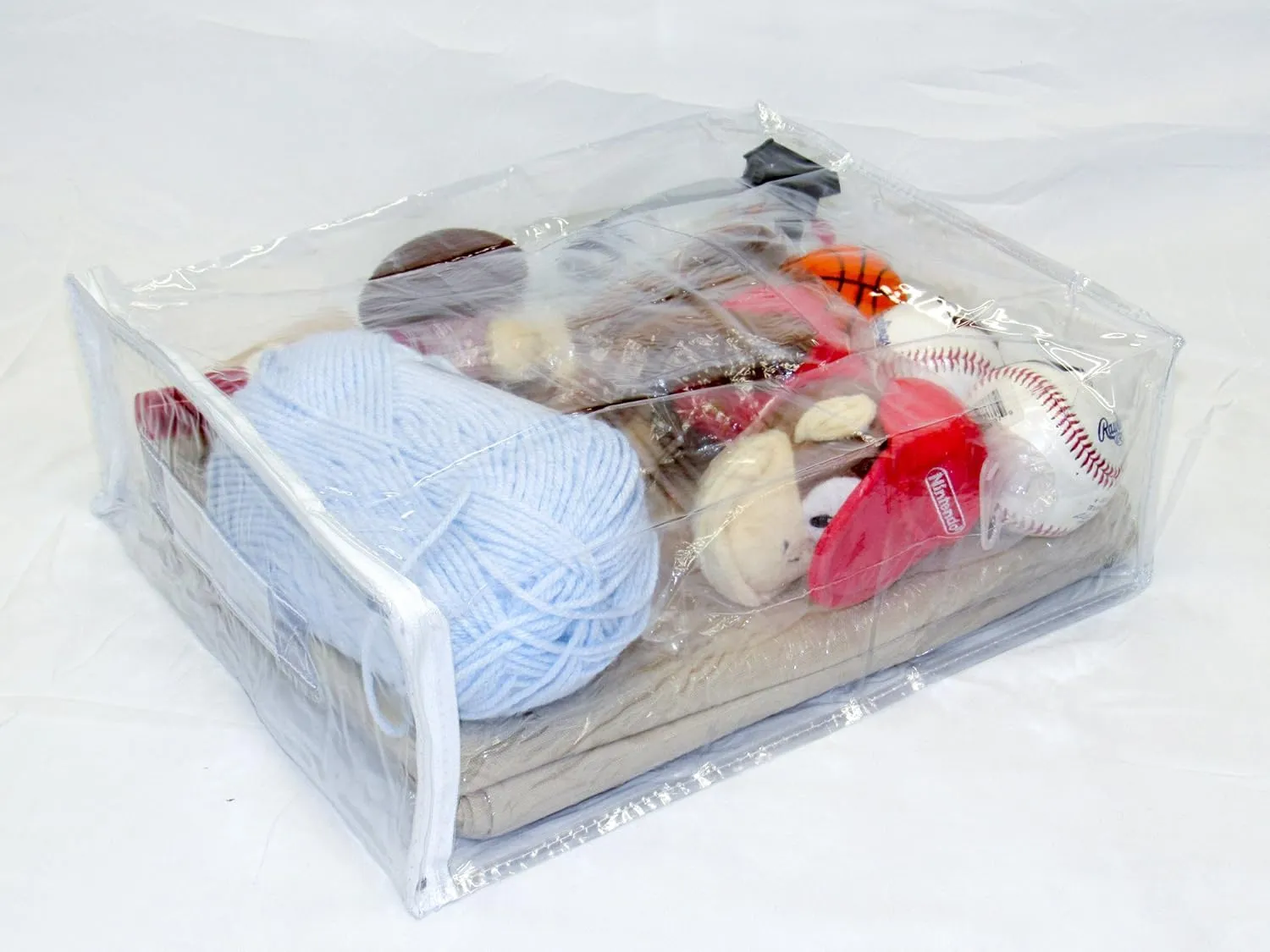 8-Pack Heavy Duty Vinyl Zippered Closet Square Storage Bags (Clear) for Sweaters, Sheets, Arts & Crafts, Toys and Much More! (12" x 15" x 5") 3.9 Gallon