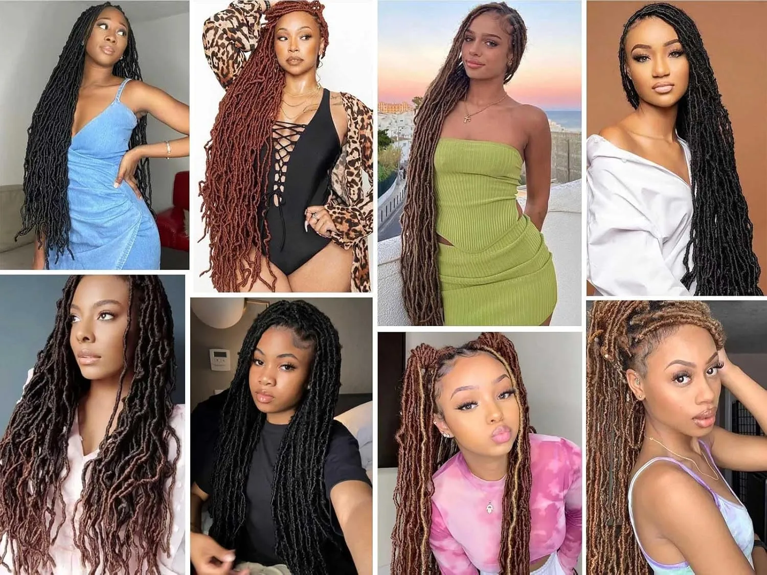 8 Packs 24 Inch Faux Locs Crochet Hair for Butterfly Locs Distressed Soft Locs Crochet Hair for Women (24 Inch(Pack of 8), 27#)