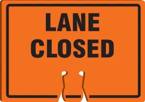 AccuformNMC "Lane Closed" Traffic Cone Top, Combine With Orange Cones to Create a Warning Sign, 10" x 14" Plastic Cone Sign, Made in the USA, FBC730