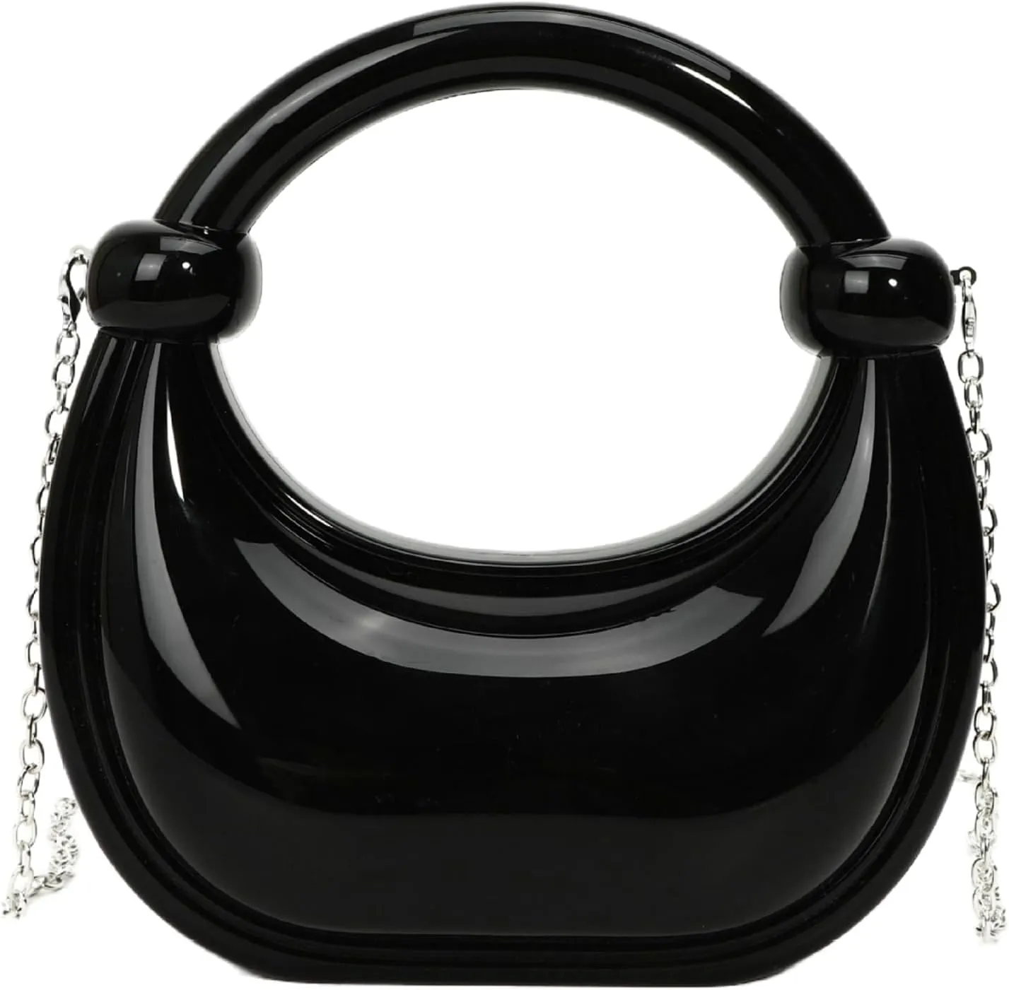 Acrylic Box Handbag Women good Evening Clutch Chain Shoulder Strap Marble Metallic Color