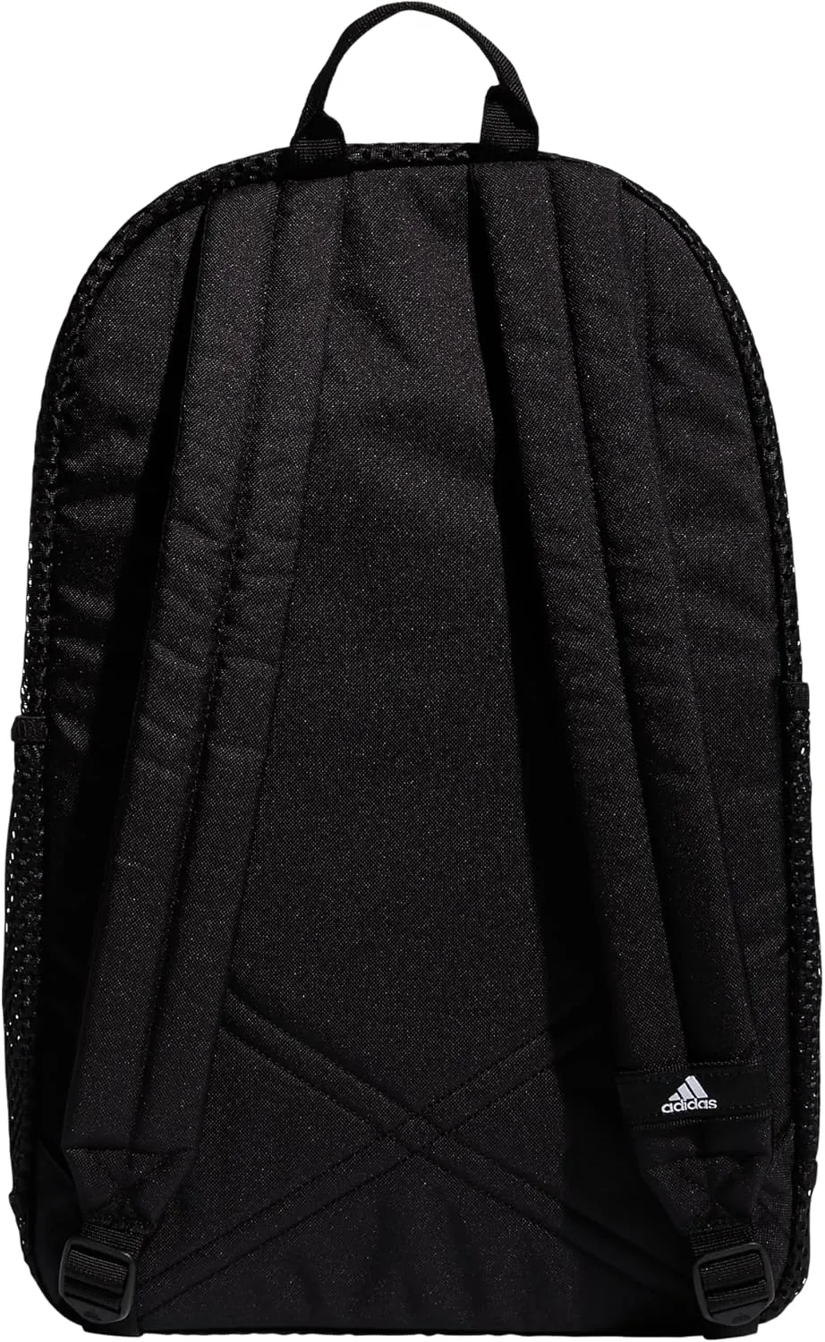adidas Hermosa Mesh Backpack, See-Through Transparent Clear Festival Bag, Black/White/2.0, One Size