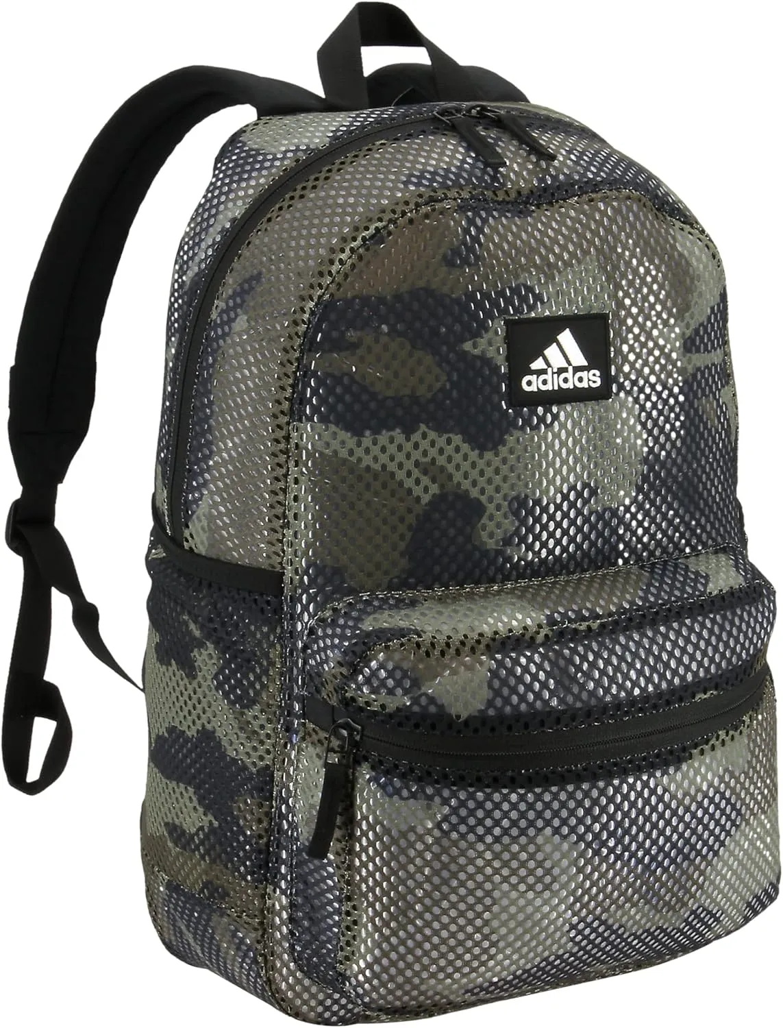 adidas Hermosa Mesh Backpack, See-Through Transparent Clear Festival Bag, Core Camo Legacy Green/2.0, One Size