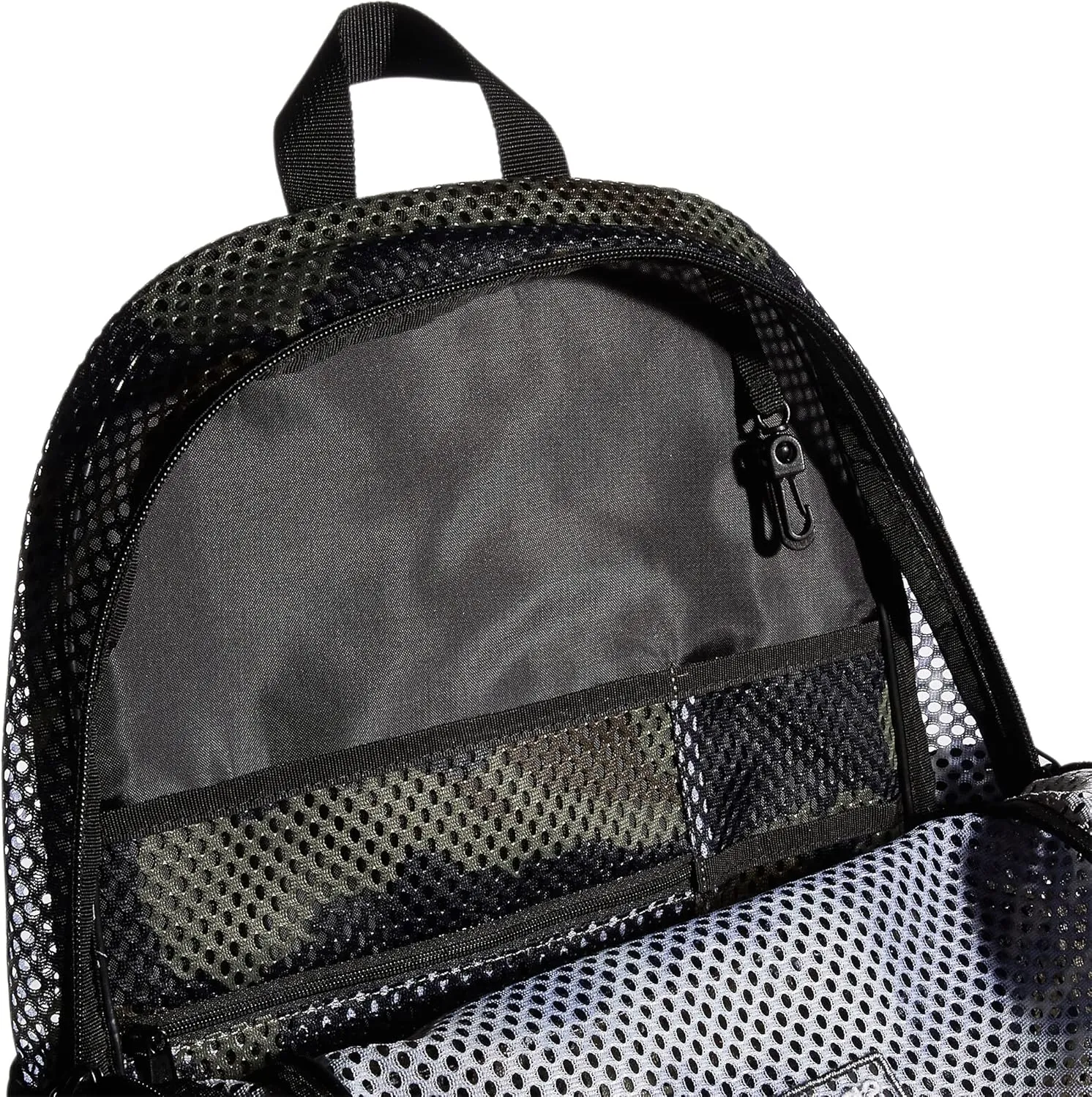 adidas Hermosa Mesh Backpack, See-Through Transparent Clear Festival Bag, Core Camo Legacy Green/2.0, One Size