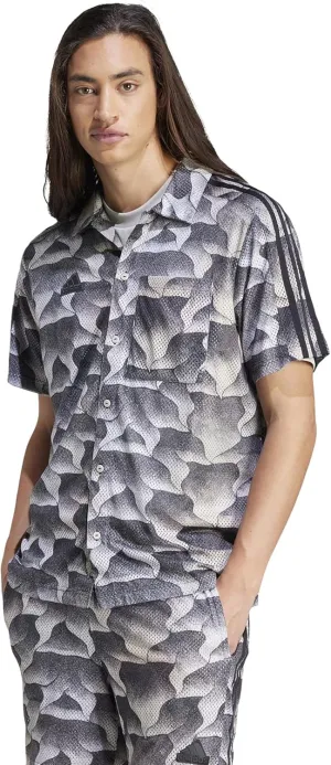 adidas Men's Tiro Allover Print Mesh Resort Shirt