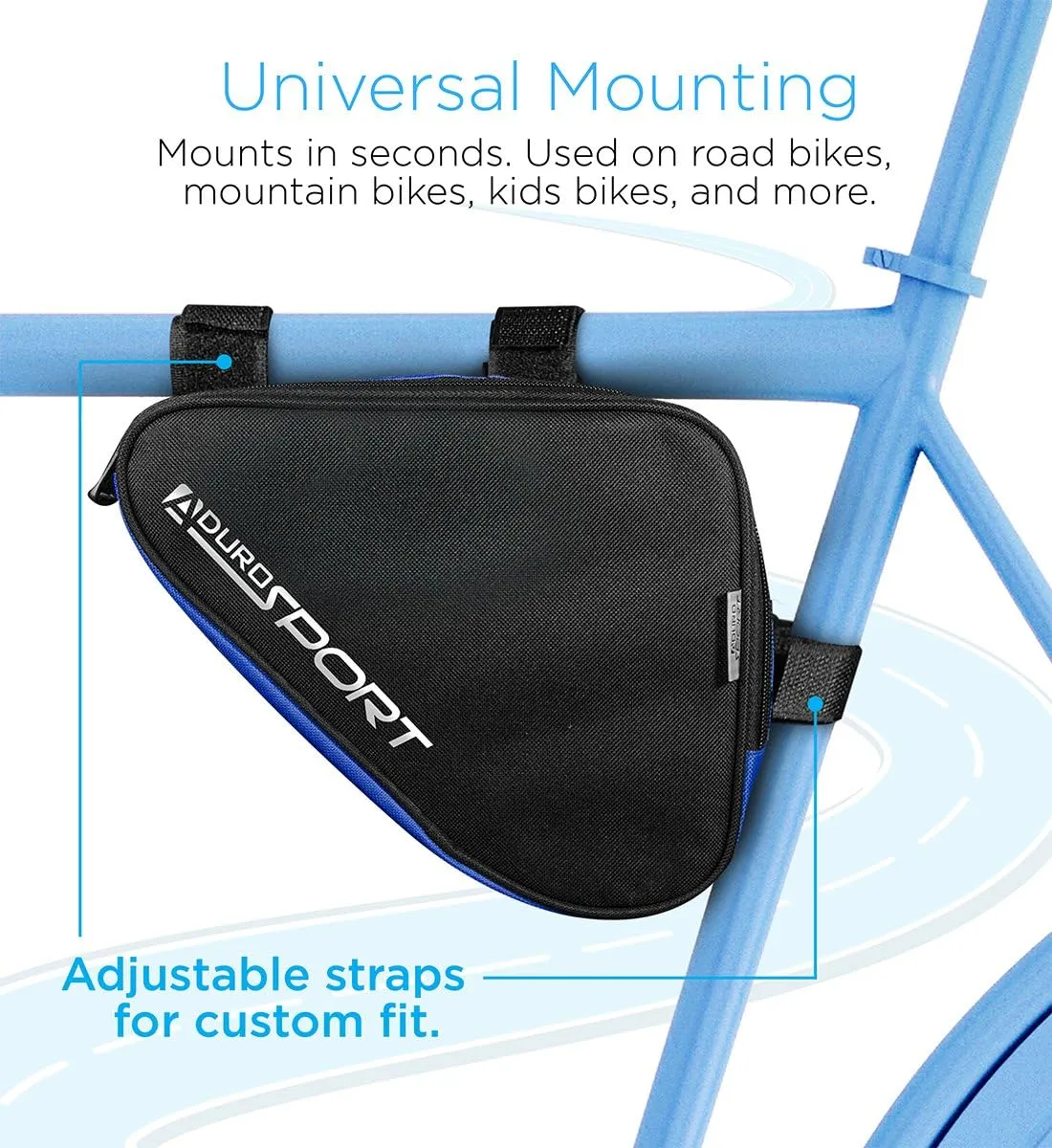 Aduro Sport Bicycle Bike Storage Bag Triangle Saddle Frame Pouch for Cycling