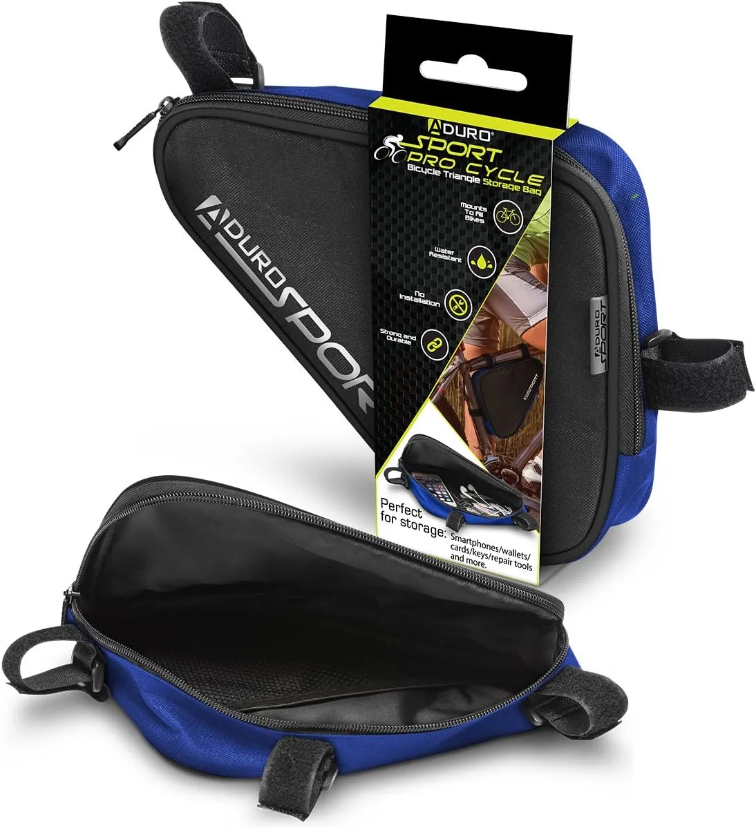 Aduro Sport Bicycle Bike Storage Bag Triangle Saddle Frame Pouch for Cycling