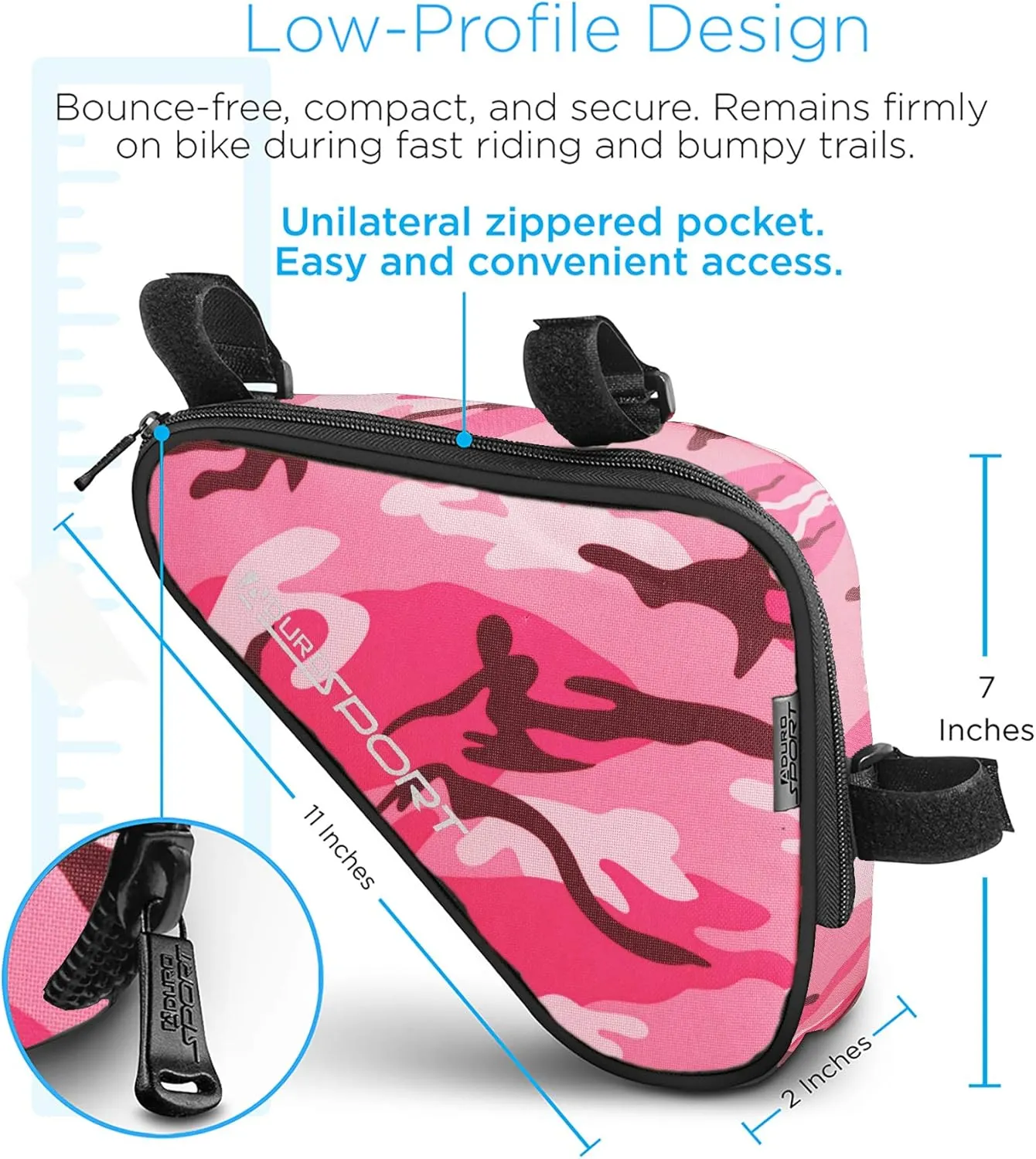 Aduro Sport Bicycle Bike Storage Bag Triangle Saddle Frame Pouch for Cycling