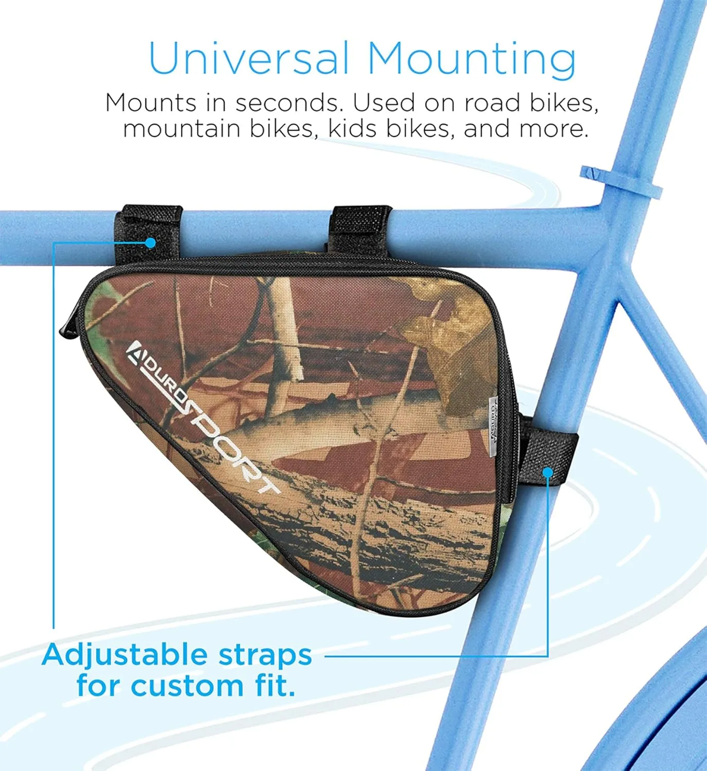 Aduro Sport Bicycle Bike Storage Bag Triangle Saddle Frame Pouch for Cycling
