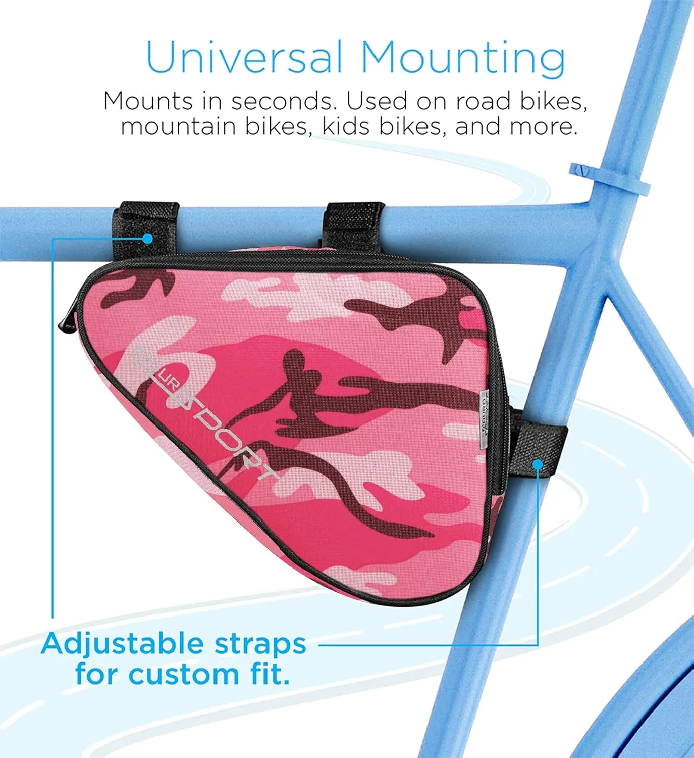 Aduro Sport Bicycle Bike Storage Bag Triangle Saddle Frame Pouch for Cycling