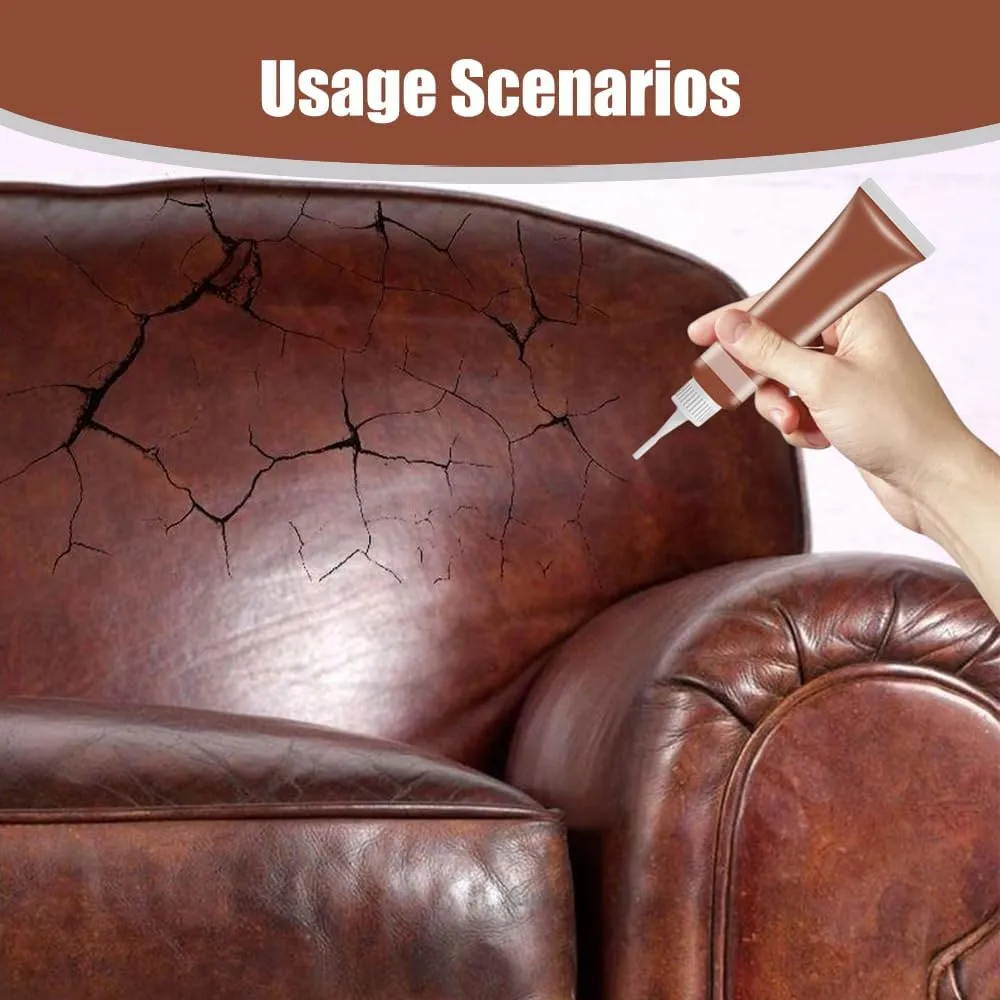 Advanced Leather Repair Gel, 2025 Upgraded Leather Repairs for Car Seat Vinyl Repair Kit, Professional Leather Repairs Kit for Furniture Sofa Couch Jacket Purse Repair Kit (Brown)