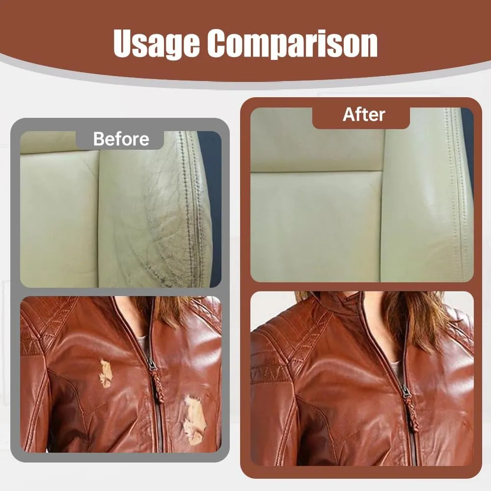 Advanced Leather Repair Gel, 2025 Upgraded Leather Repairs for Car Seat Vinyl Repair Kit, Professional Leather Repairs Kit for Furniture Sofa Couch Jacket Purse Repair Kit (Brown)